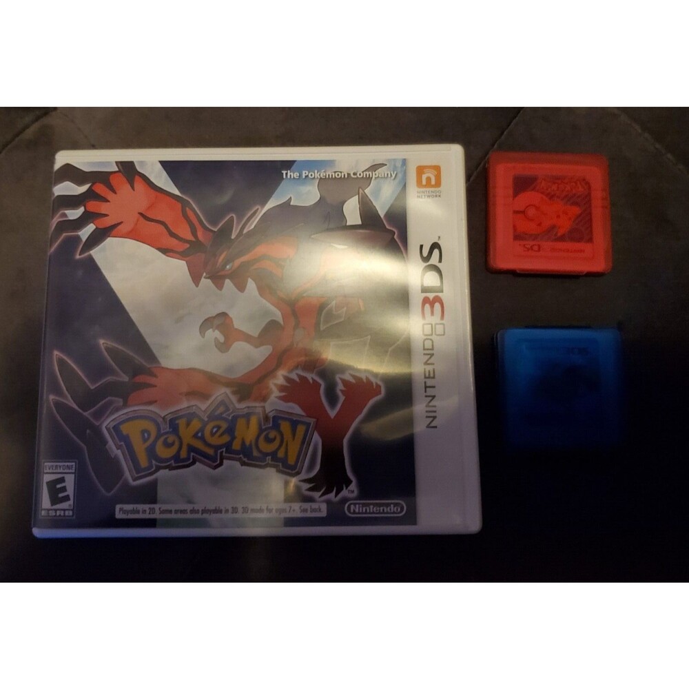 Pokemon Y Nintendo 3DS Authentic Case Manual Inserts Only No Game + 2 game cases
